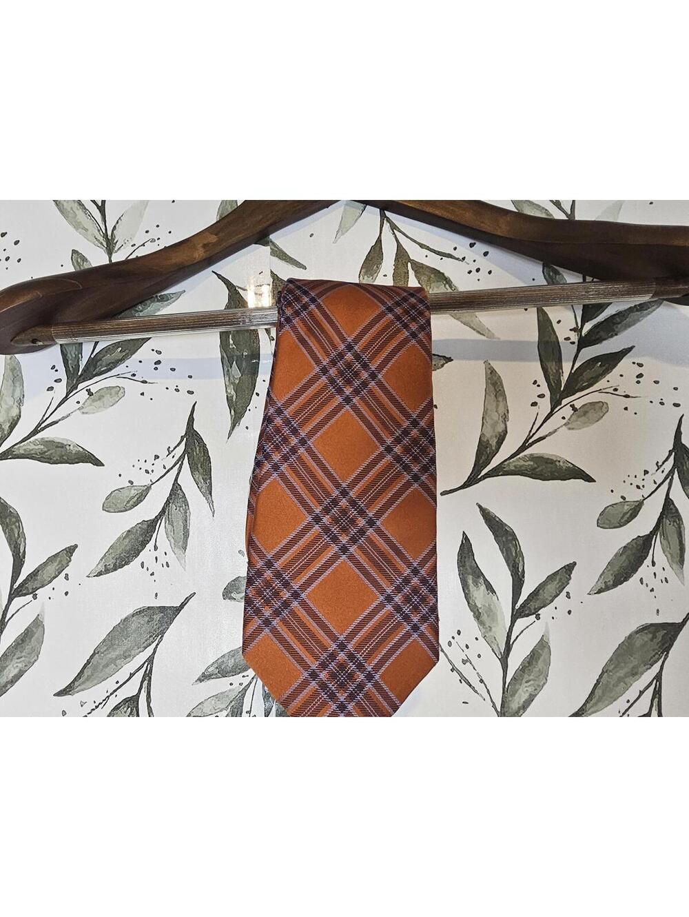 Tasso Elba Tie Burnt Orange Mens 58" x 4" Silk